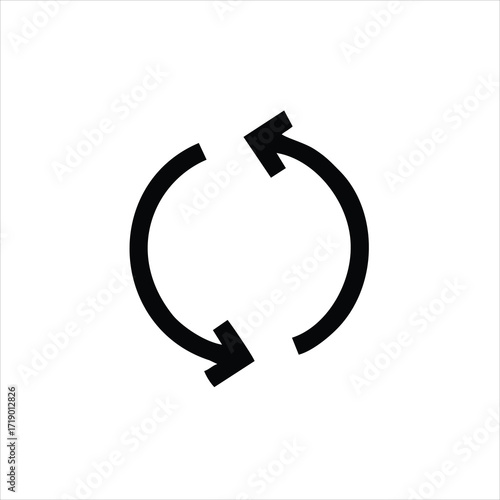 repeat icon. repeat icon vector flat illustration for graphic and web design isolated on black background from essential compilation collection. repeat icon trendy and modern repeat symbol for logo, w