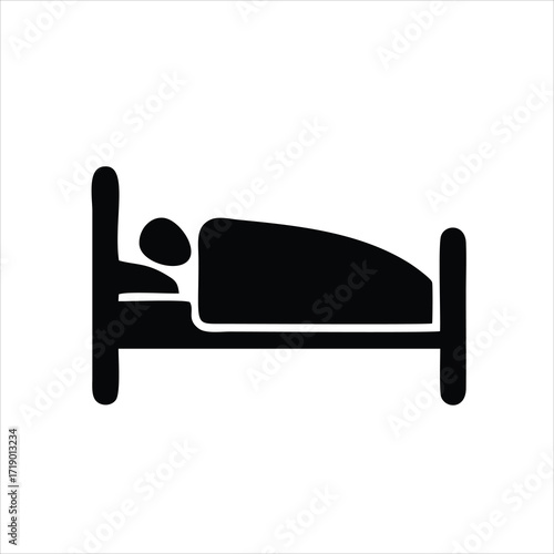 Deep sleep, man sleeping vector icon. filled flat sign for mobile concept and web design. Sleeping bed glyph icon. Symbol, logo illustration
