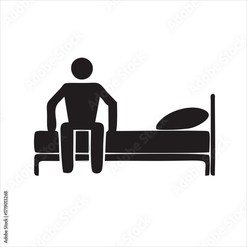 Deep sleep, man sleeping vector icon. filled flat sign for mobile concept and web design. Sleeping bed glyph icon. Symbol, logo illustration