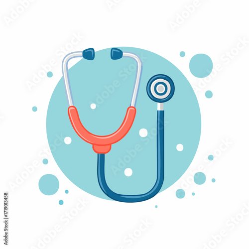 Stethoscope listens for heartbeats against a light blue backdrop, symbolizing healthcare and medical checkups with a clean, modern aesthetic.