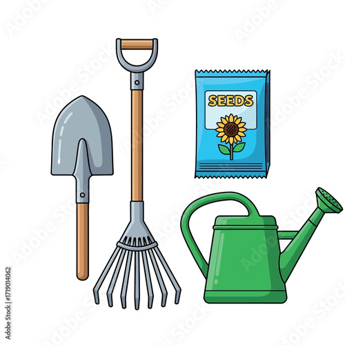 Gardening Tools And Seeds For Planting Flowers Vegetables And Herbs