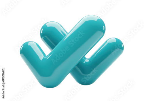 Isolated double check marks with glossy style conveying success and validation of tasks