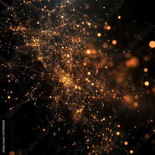 Global network of connections, with illuminated city points and fine lines, against a dark background
