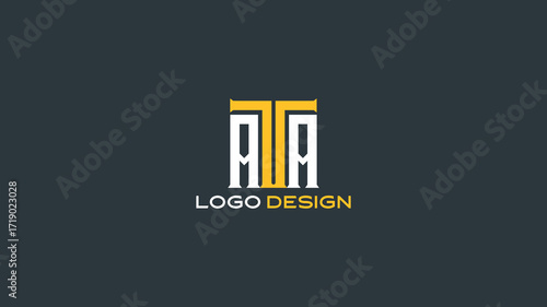 фотографія Modern ATA monogram logo design with bold geometric typography in minimalist sty