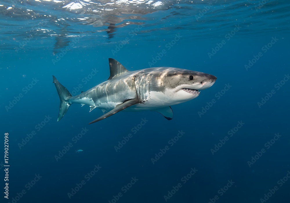 Fototapeta premium Great white shark underwater