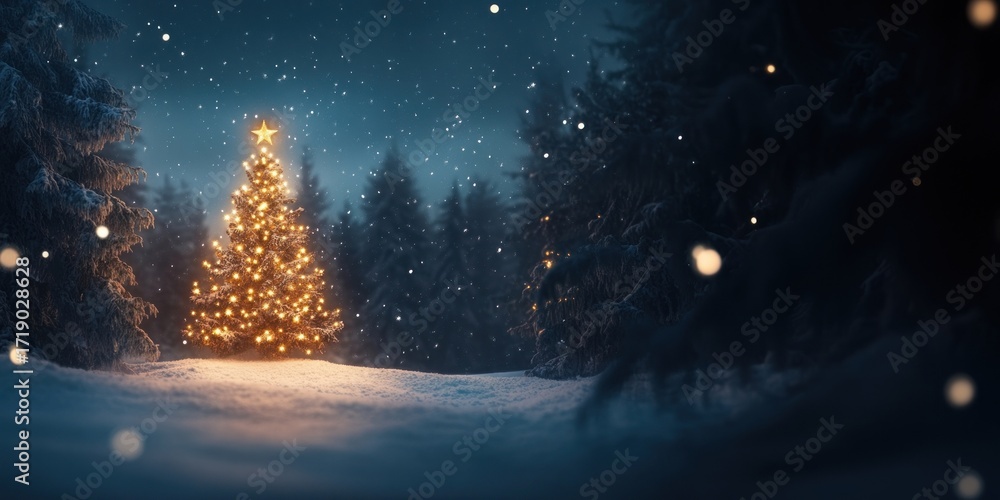 Fototapeta premium Christmas tree lights christmas holiday starry.