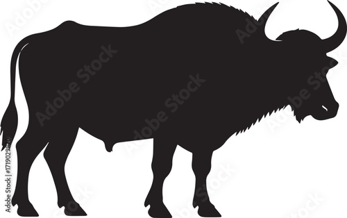  Savanna Buffalo Silhouette Vector Illustration