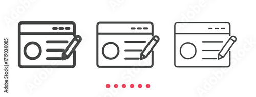 Blog icon. Thin line icon vector