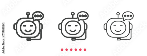 Chat bot icon. Thin line icon vector