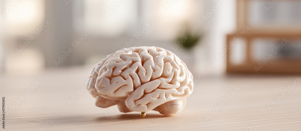 Fototapeta premium Close-up of a brain model on a table