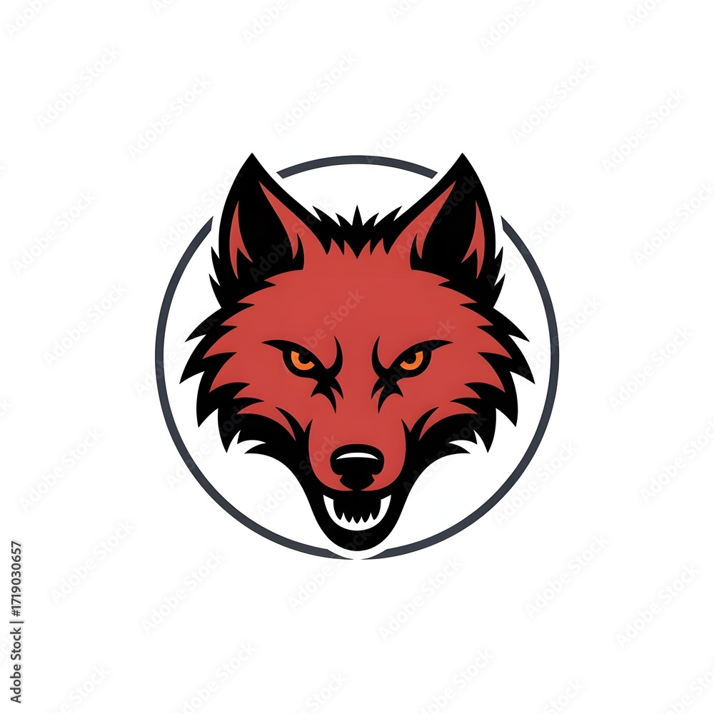 custom made wallpaper toronto digitalred wolf vector illustration on white background