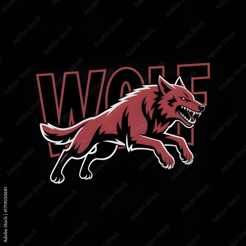 custom made wallpaper toronto digitalvector illustration of a red wolf
