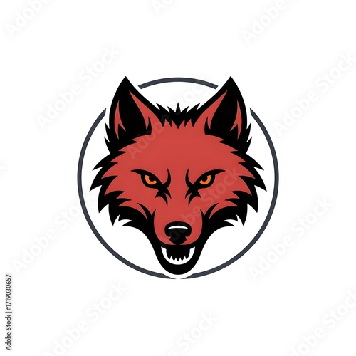 Wallpaper Mural red wolf vector illustration on white background Torontodigital.ca