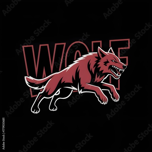 Wallpaper Mural vector illustration of a red wolf Torontodigital.ca