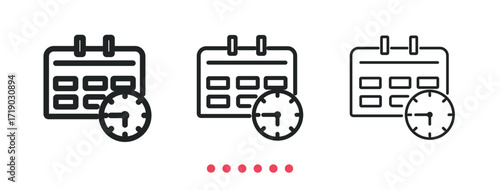 Content calendar icon. Thin line icon vector
