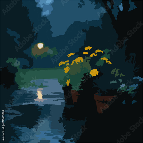 natural conditions at night with rainy weather