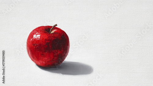 キャンバスに描かれた赤いリンゴ「生成AI」