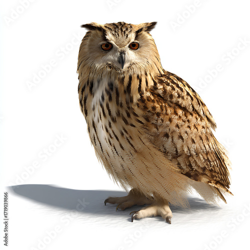 owl on white background