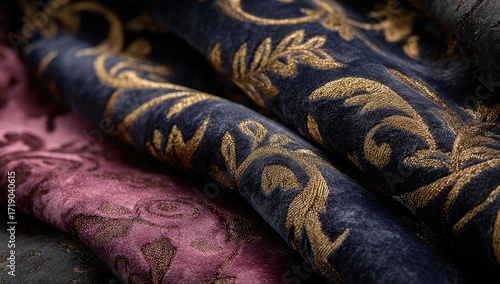 Wallpaper Mural Close-up of draped, patterned fabrics Torontodigital.ca