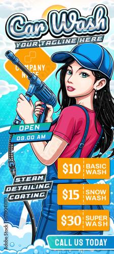Car Wash Roll Up Banner Template