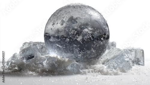 Wallpaper Mural Clear sphere resting on a bed of ice crystals Torontodigital.ca