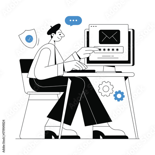 Email Login Vector illustration 