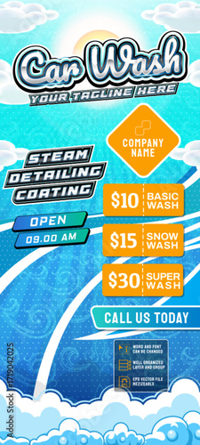 Car Wash Roll Up Banner Template