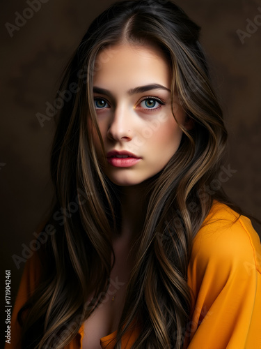 Wallpaper Mural young woman with long hair Torontodigital.ca