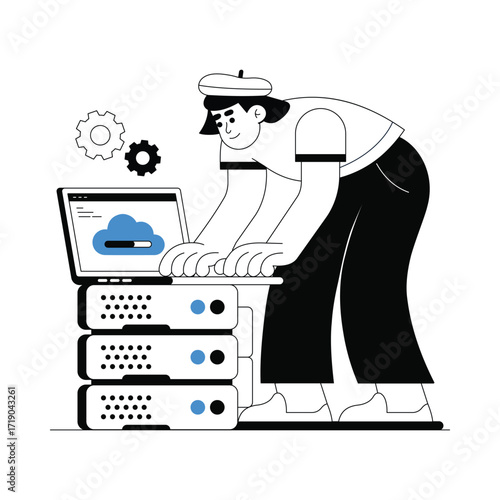 Attach Server Vector illustration 