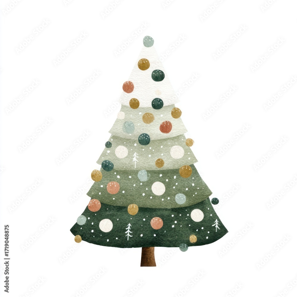 Fototapeta premium Whimsical tree with colorful dots.