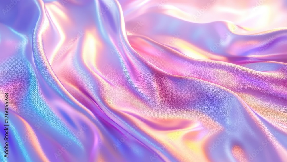 Obraz premium Soft, iridescent fabric folds in pastel hues