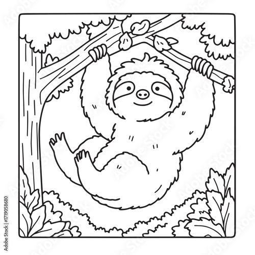Sloth coloring pages coloring book 