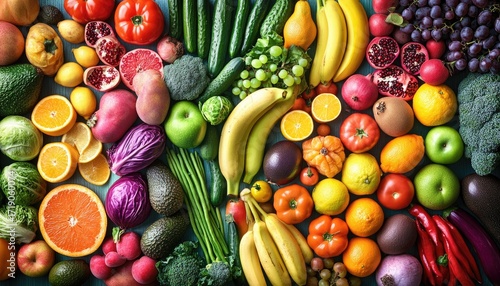 Wallpaper Mural Vibrant array of colorful fruits and vegetables Torontodigital.ca