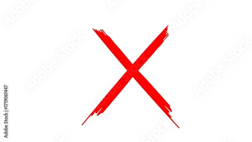 Wrong sign red cross icon. Red cross symbol. cross mark forming. Wrong symbol animation on white background. 