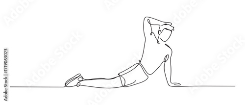 One continuous line drawing of young man gym at weekend. Weekend activities concept. one line Icon drawing with white background