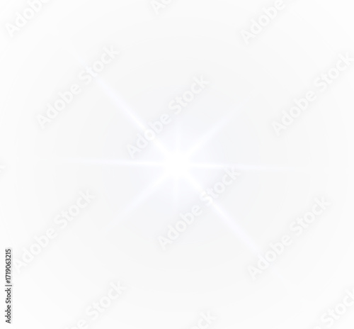 Light, star, flash, glow, shine shape a starlight lens flare Overlay for festive designs. Glittering spark effect, shiny isolated ray in white silver. PNG on transparent background.