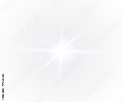 Light, star, flash, glow, shine shape a starlight lens flare Overlay for festive designs. Glittering spark effect, shiny isolated ray in white silver. PNG on transparent background.