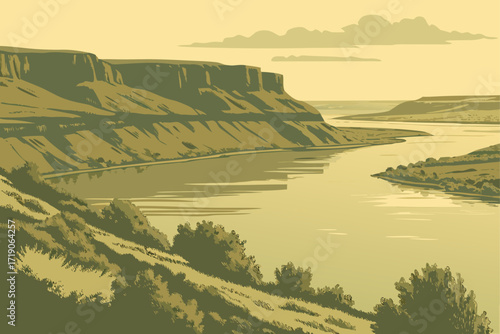 Banks Lake in Washington, vast reservoir framed by desert cliffs and open skies