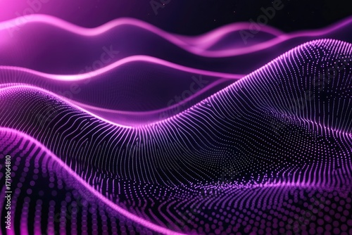 Abstract purple, glowing, wave patterns