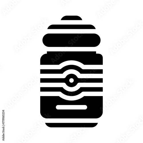 icon coffee jar with style glyph