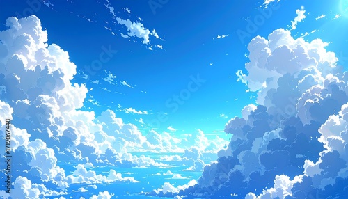 Fototapeta Naklejka Na Ścianę i Meble -  Colorful sky filled with fluffy clouds