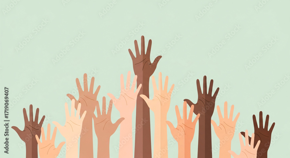 Fototapeta premium Diverse Hands Reaching Icon