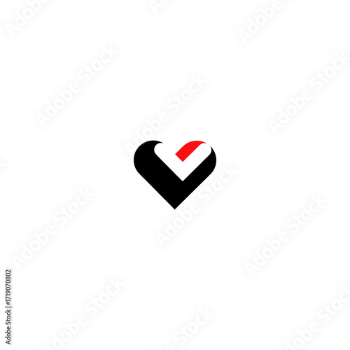 Letter V Love Logo