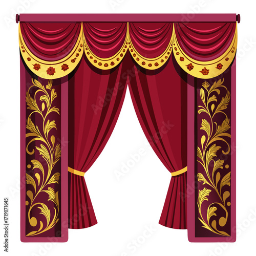 red curtain with a spotlight