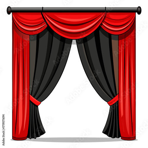 red curtain with a spotlight