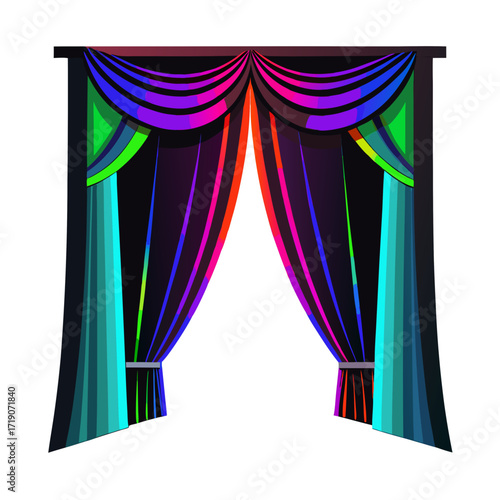 vector illustration of a curtain