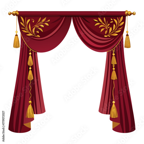 vector illustration of a red curtain