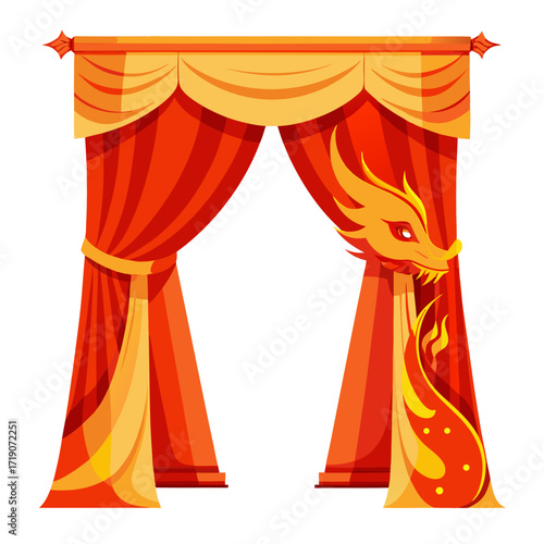 vector illustration of a curtain