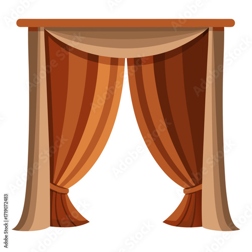 vector illustration of a golden curtain