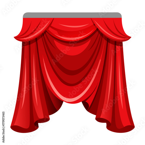 red curtain isolated on white background
